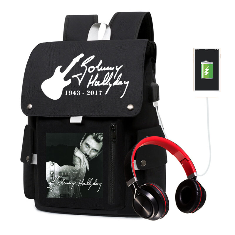 حقيبة ظهر جوني هاليداي للبنات لعام 2022 مع منفذ USB للشحن حقيبة مدرسية لطيفة في سن المراهقة للمدارس الابتدائية