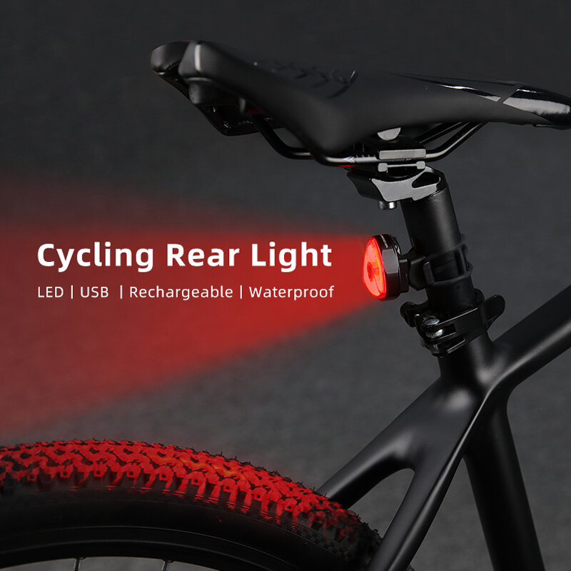KINGSEVEN دراجة ضوء خلفي LED USB قابلة للشحن تحذير الذيل ضوء 5 طرق مصباح الدراجة الجبلية الدراجات مضيا الدراجة اكسسوارات