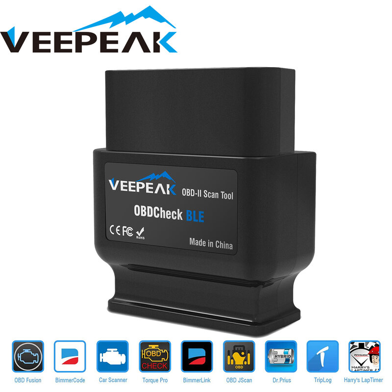 Veetop OBDCheck BLE OBD2 ماسح مزود بتقنية البلوتوث السيارات OBD II التشخيص أداة مسح ضوئي ل iOS و أندرويد ، BT4.0 سيارة تحقق المحرك