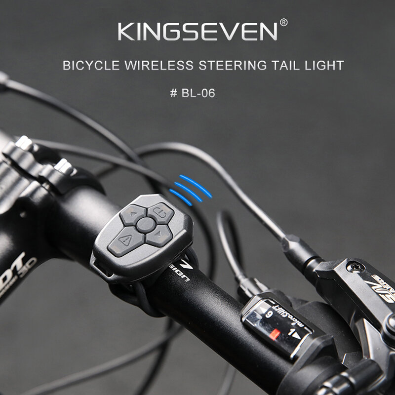 KINGSEVEN دراجة أضواء الخلفية ديلا USB قابلة للشحن تحذير الضوء الخلفي الدراجة اللاسلكية عن بعد بدوره إشارة LED فانوس الإضاءة