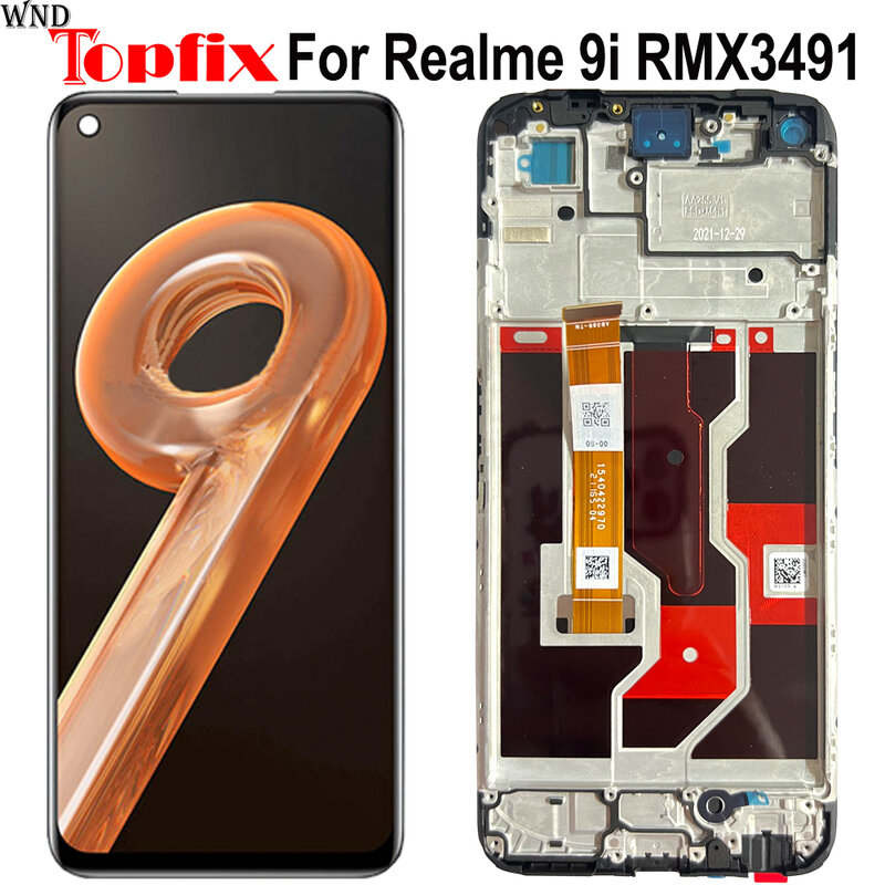 ل OPPO Realme 9i RMX3491 شاشة الكريستال السائل مجموعة المحولات الرقمية لشاشة تعمل بلمس للهاتف 6.6 "Realme 9i LCD شاشة كاملة