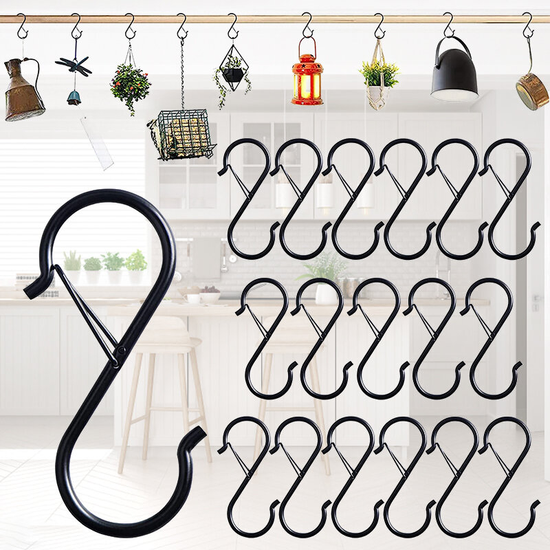 10 /100pcs Metal Hanging Hooks S Shaped Hanger Hook Hanging Heavy Duty Hooks Clasp For Kitchen Pot Shelf Home Bathroom Storage #1