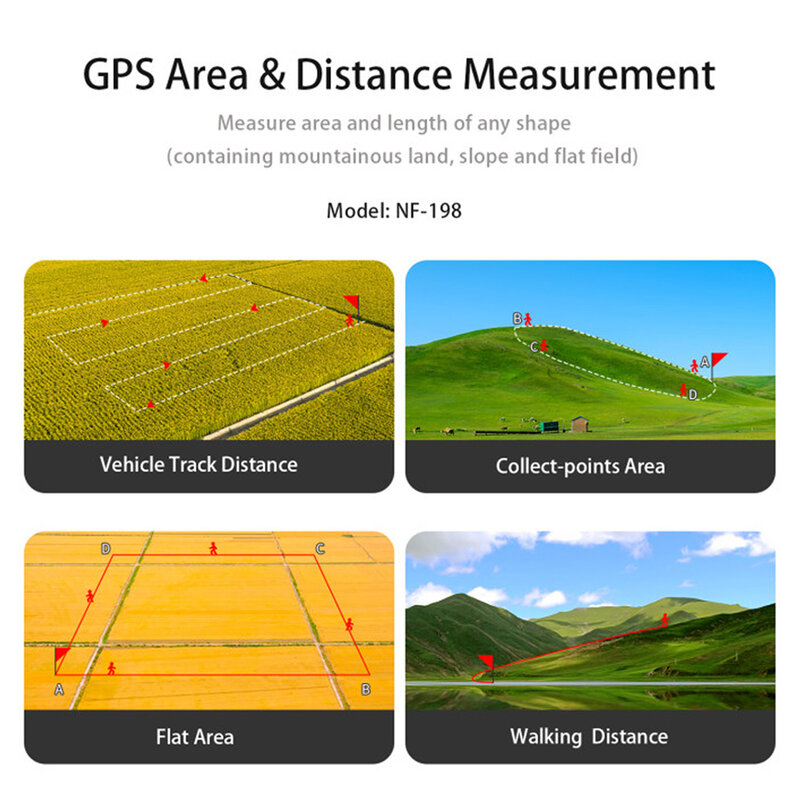 NOYAFA NF-198 لتحديد المواقع مو متر المسح معدات الأرض متر جهاز لمسح الأراضي الزراعية ورسم الخرائط منطقة أداة القياس