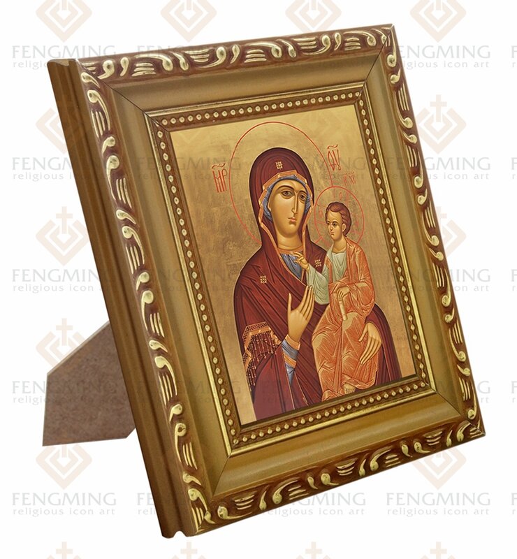 2022 موضة اليونانية الأرثوذكسية البرنز إطار صورة بلاستيكي التميمة أيقونة القديس جورج الكاثوليكية الهدايا الدينية المسيحية رمز