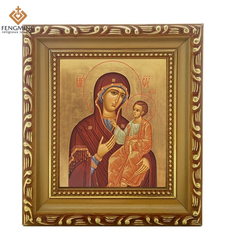 2022 موضة اليونانية الأرثوذكسية البرنز إطار صورة بلاستيكي التميمة أيقونة القديس جورج الكاثوليكية الهدايا الدينية المسيحية رمز