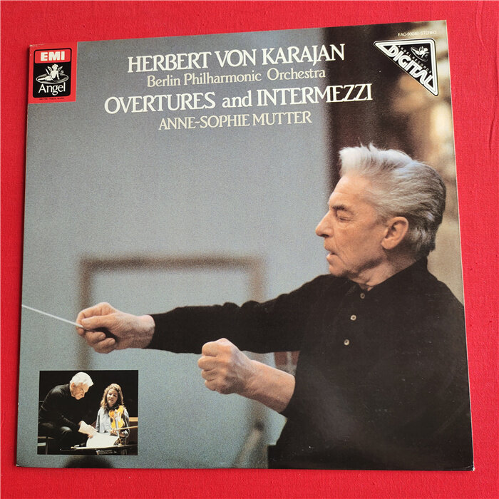 قديم 33 دورة في الدقيقة 12 بوصة 20 سنتيمتر سجلات الفينيل LP القرص Karajan موصل موتر الكمان تراكب و Interludes العالم الموسيقى الكلاسيكية المستخدمة