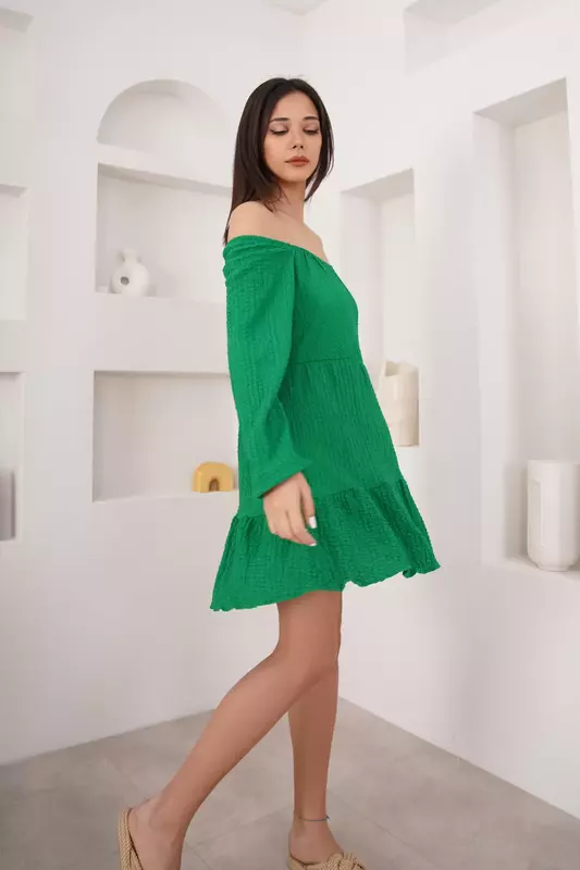 البيج ساحة طوق بروتيل الطبقات فستان-2022 موضة المرأة فستان-الاتجاه المنتج ملابس نسائية فاخرة رائجة البيع