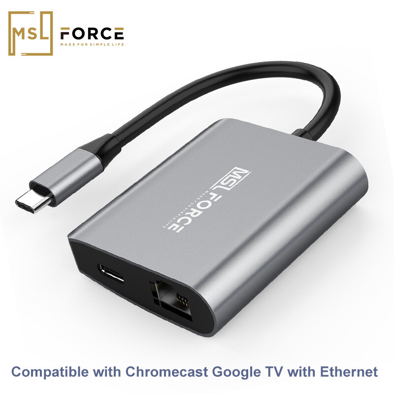 USB-C محول جيجابت RJ45 مع PD100W العبور الطاقة 1000Mbps سرعات إيثرنت لجهاز ChromeCast مع جوجل TV السلكية إيثرنت