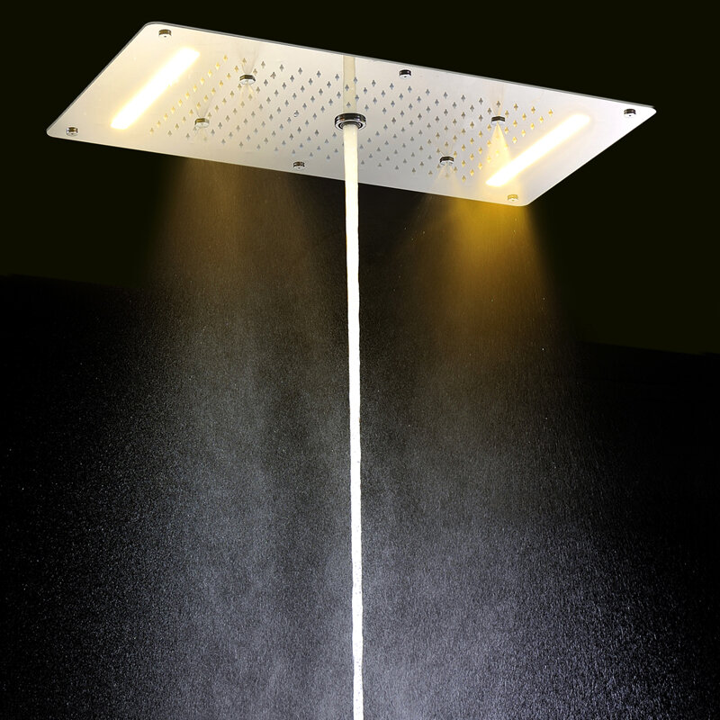 اكسسوارات الحمام سقف LED دش مجموعة 4 طرق خلاط صمام الحنفيات شلال المطر تدليك نظام النفقات العامة 380*700 مللي متر #3