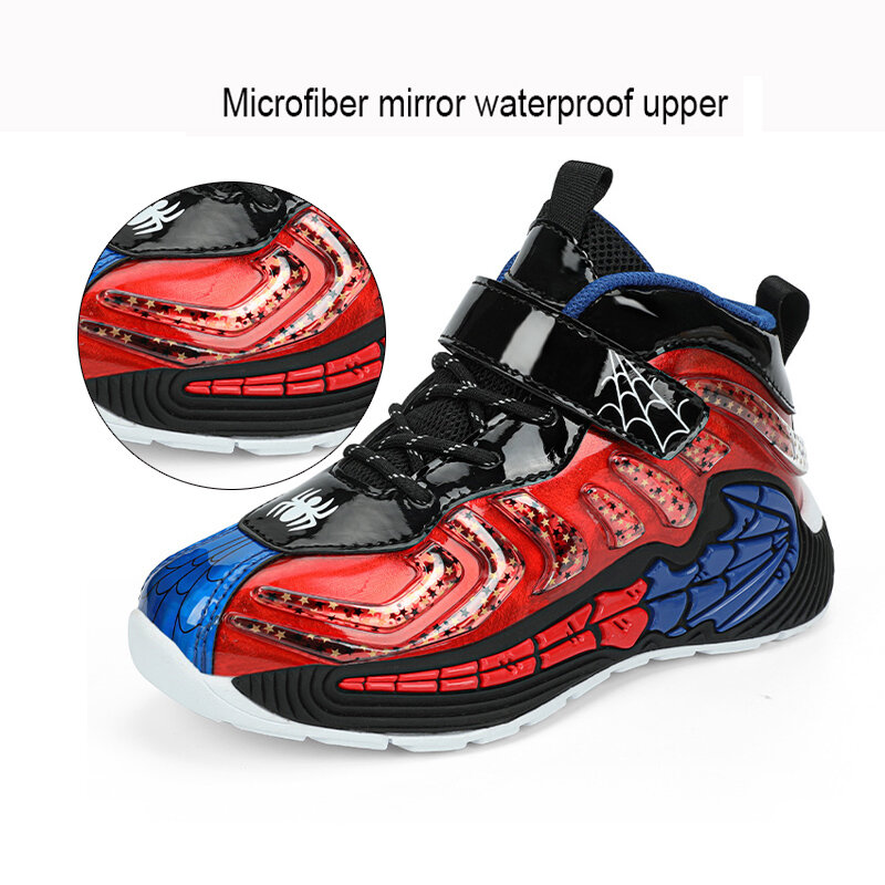 NSOH موضة جديدة كرة سلة للأطفال أحذية ناعمة مقاوم للماء جلد بنين بنات أحذية رياضية ماجيك مشبك عدم الانزلاق الأطفال احذية الجري