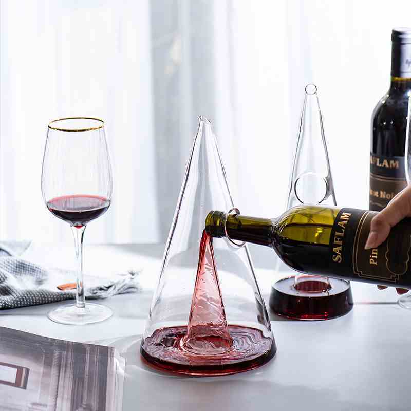 سريع شلال الدورق الرسمي الهرم النبيذ موزع المنزلية اليدوية الزجاج الأحمر النبيذ اكسسوارات أدوات البار
