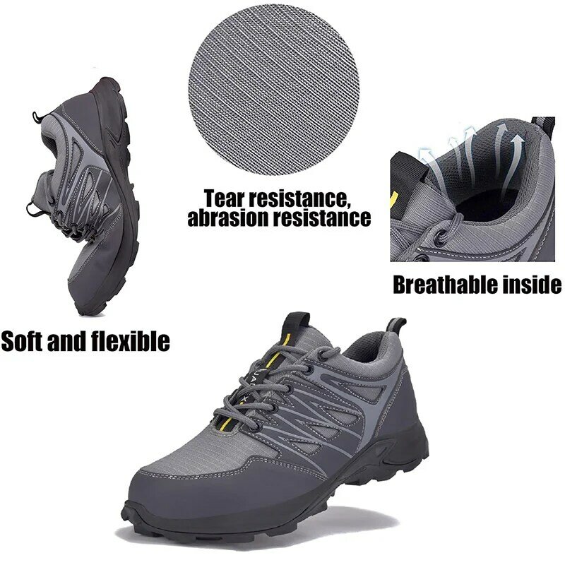 SUADEX 2022 جديد الرجال أحذية عمل أحذية أمان التمهيد غطاء صلب لأصبع القدم مكافحة تحطيم مكافحة ثقب في الهواء الطلق رياضي واقية أحذية رياضية