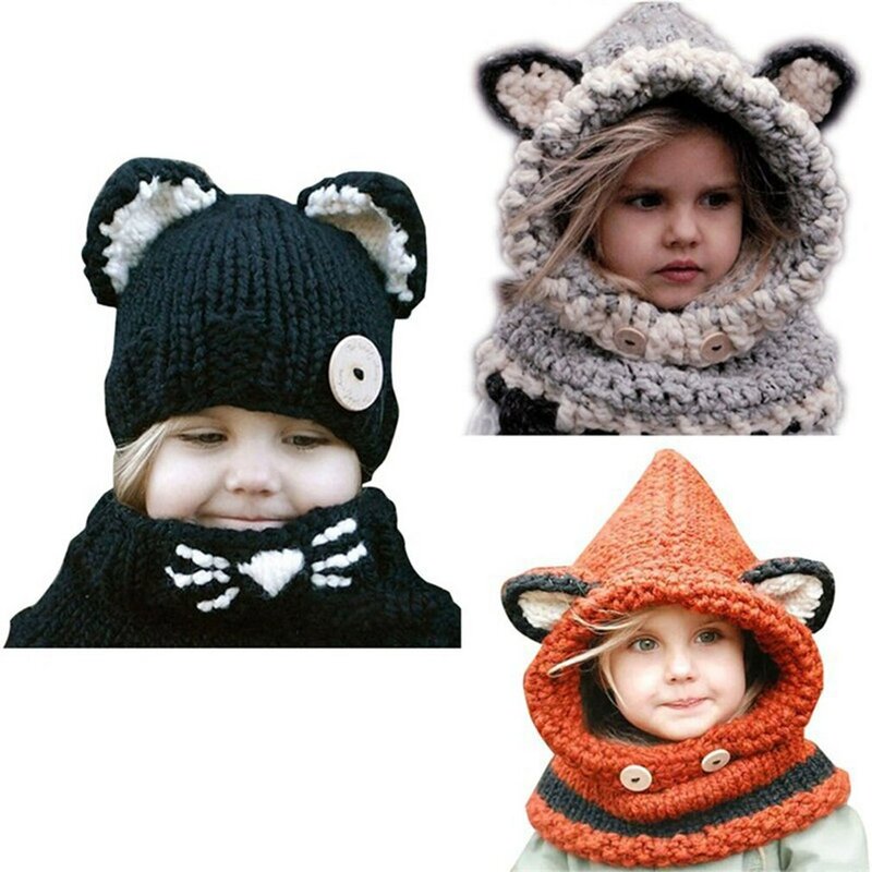 قبعة من الصوف الصلب للأطفال والنساء ، قبعة دافئة ، آذان الثعلب ، كاجوال ، قطيفة ، وشاح ، قفازات ، مجموعة شتاء 2020
