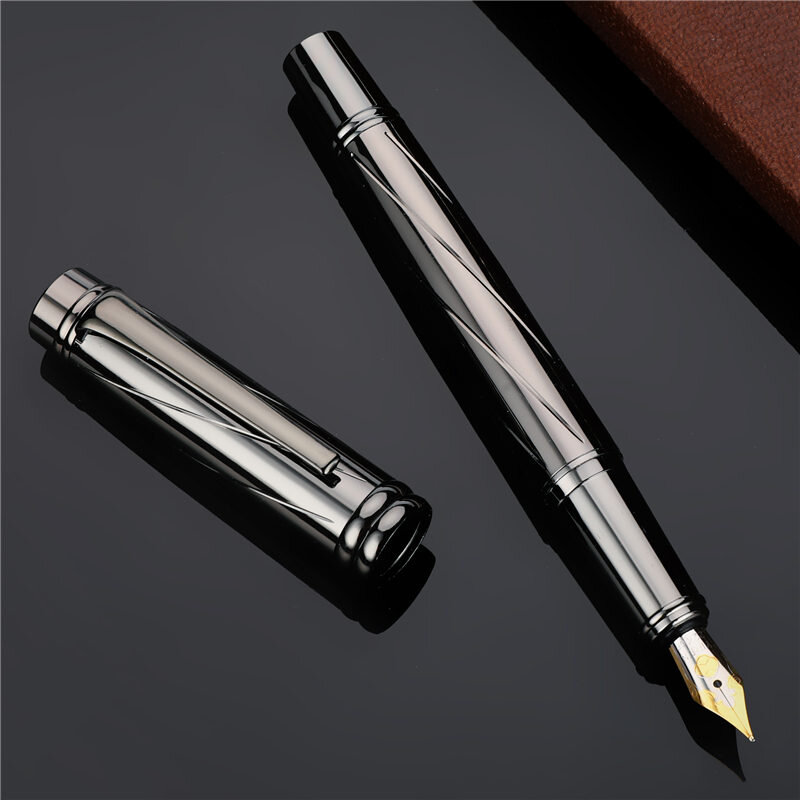 0.5 مللي متر بنك الاستثمار القومي الفاخرة الفضة تصفيح قلم حبر جودة عالية القياسية نوع قلم حبر الكتابة مكتب مدرسة لوازم مكتبية 03872