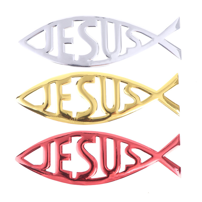 سيارة التصميم يسوع الأسماك رمز شعار شعار السيارة شارة المسيحية ملصق مائي