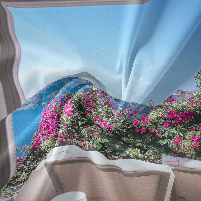 ثلاثية الأبعاد تقليد نافذة نسيج الجدار الشنق المناظر الطبيعية الجميلة نسيج الهبي الجدار لغرفة النوم عنبر نسيج ديكور المنزل