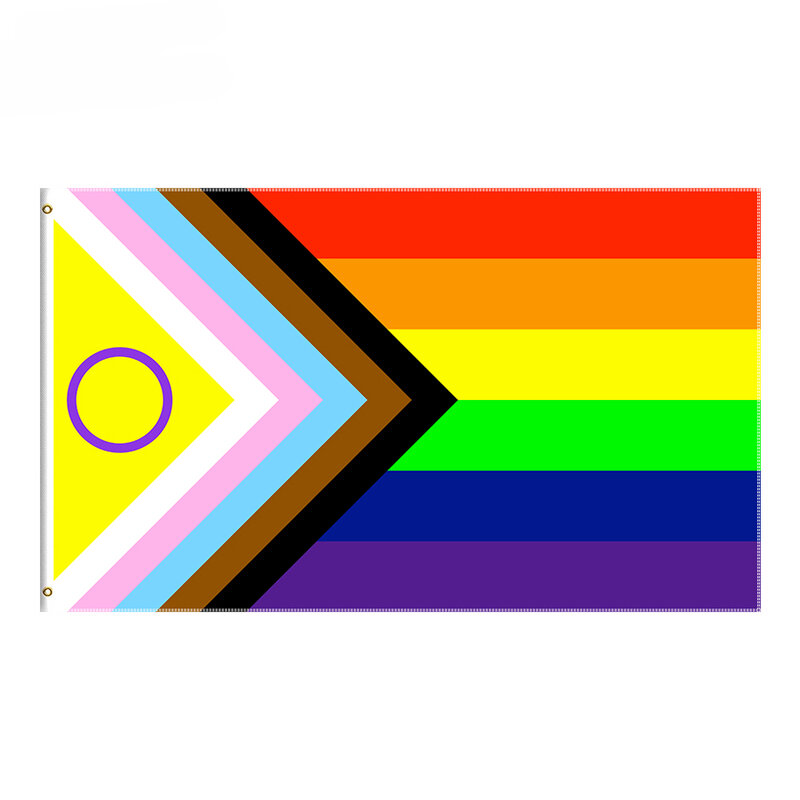 علم التقدم الفخر الجديد بين الجنسين يحصل على 2021 إعادة تصميم لتمثيل أفضل بين الجنسين أعلام قوس قزح LGBT