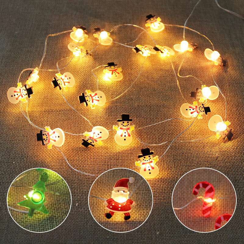 الجنية أضواء الأسلاك النحاسية LED سلسلة أضواء عيد الميلاد جارلاند داخلي المنزل السنة الجديدة عيد الميلاد الديكور ثلج ضوء سلسلة 2 متر