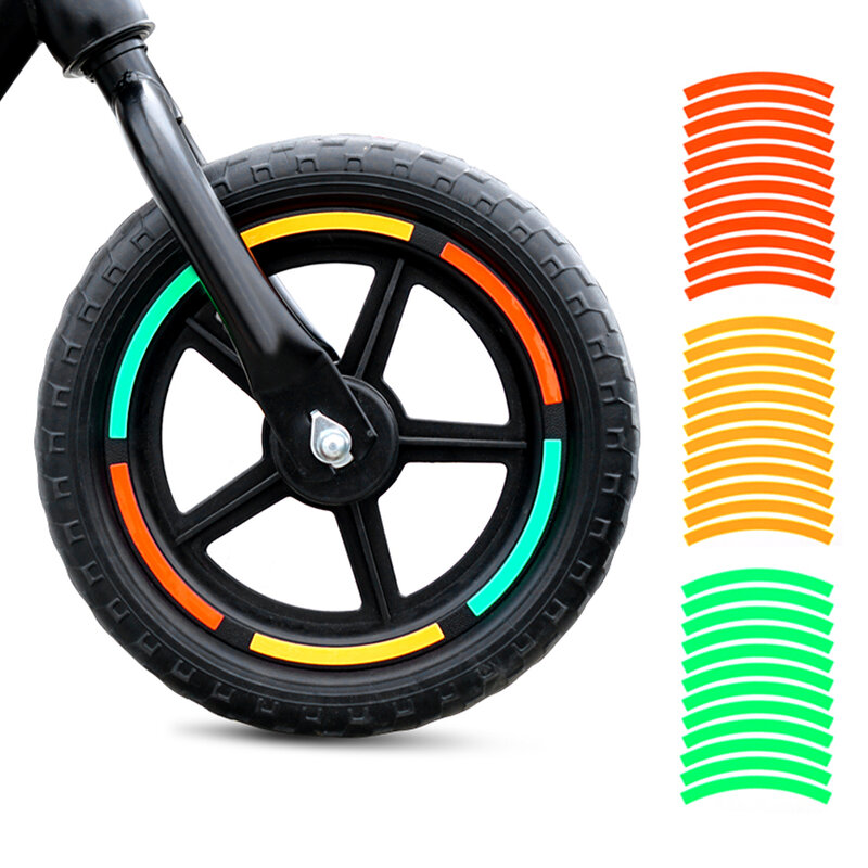 24 قطعة دراجة عاكسة عجلة ملصق عجلة ريم الشارات الديكور السلامة تحذير عاكس شرائط ل 12 إلى 24 بوصة التوازن الدراجة