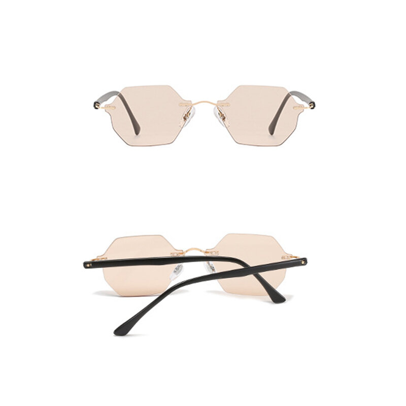 نظارة شمسية عصرية بدون إطار ذات حافة مقصوصة مضلعة للنساء نظارة شمسية من Gafas De Sol Para Mujer