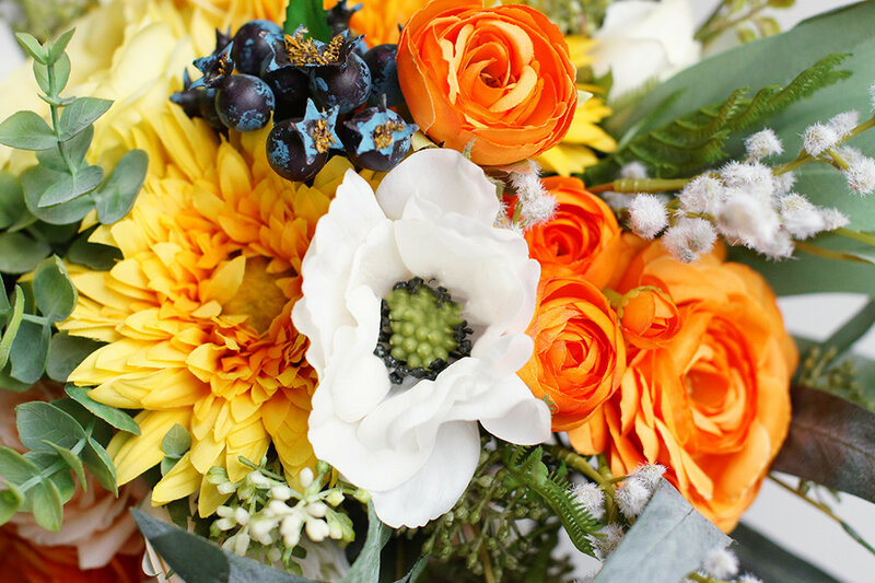 SESTHFAR-باقة أزهار التوت الشتوية ، باقة الزفاف ، عباد الشمس البرتقالي والأصفر ، باقة كبيرة للعروس #5