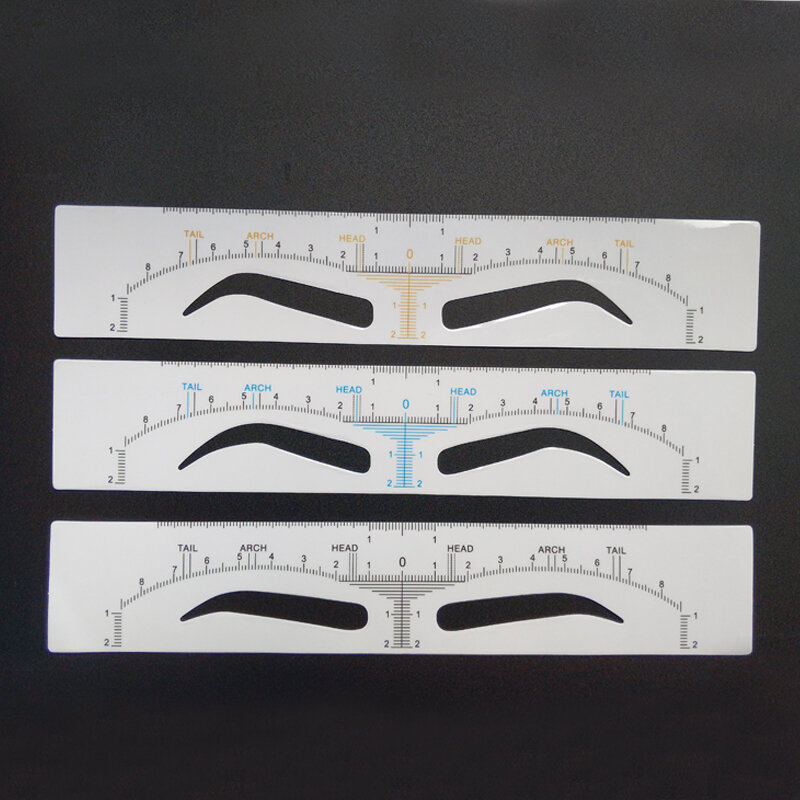 100 قطعة تجميل دائم المتاح الحاجب Eyebrow ملصق حاكم Microblading اكسسوارات قياس علامة الوشم أدوات التجميل