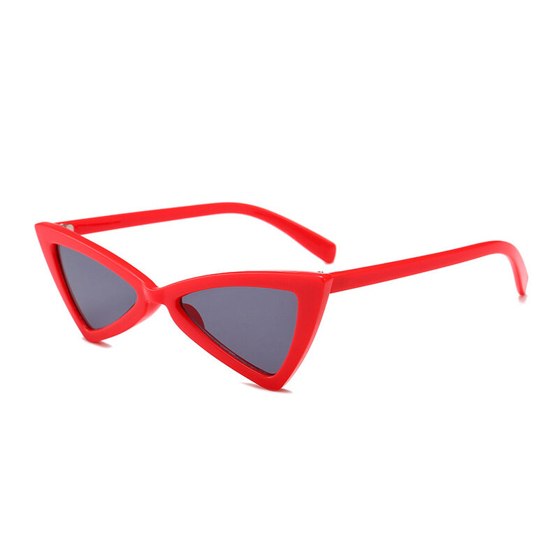 QOC CPO خمر القط العين النظارات الشمسية النساء العلامة التجارية مصمم إطار صغير مثلث النساء الرجال الرجعية Oculos دي سول O106