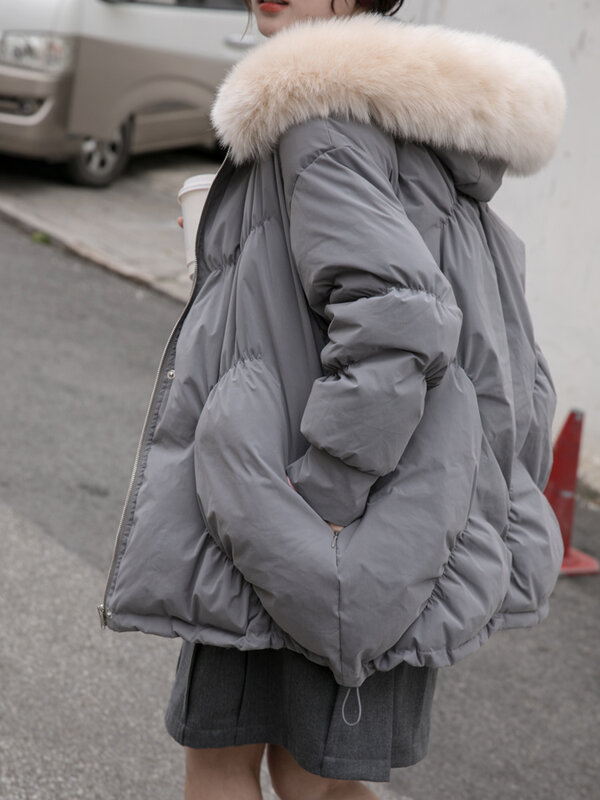 المرأة القطن معطف الصوف طوق مقنعين سترة قطن المرأة قصيرة شتاء جديد الكورية أفخم سترة سميكة