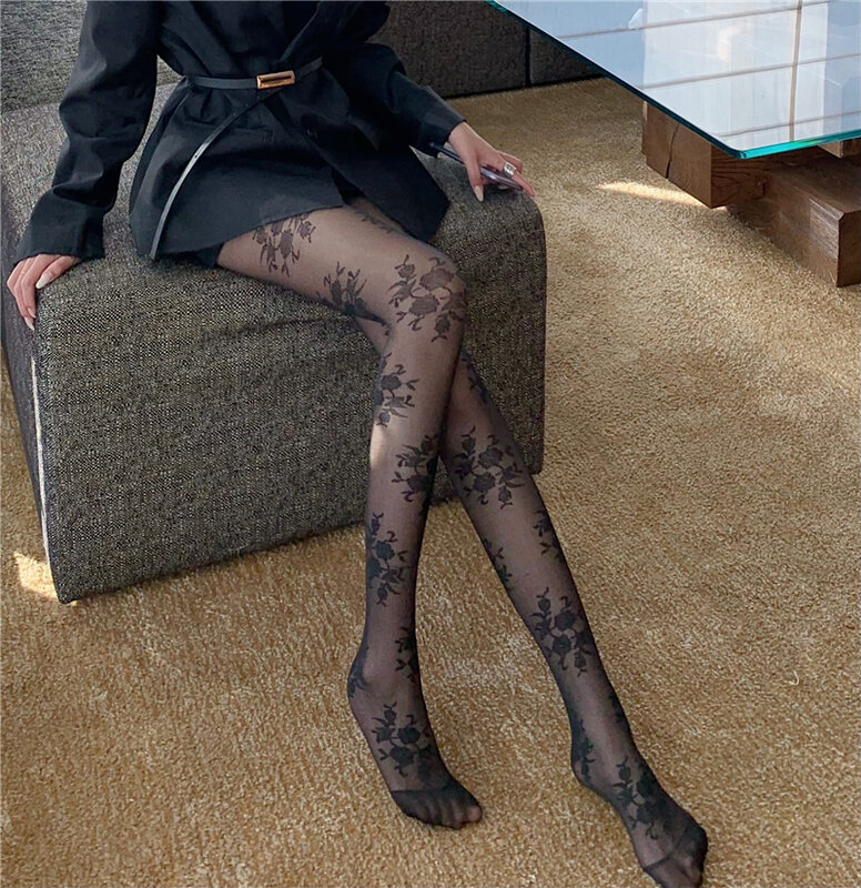 الدانتيل رقيقة جوارب الحرير الأسود جوارب طويلة مكافحة التمزق طماق الربيع والخريف رائع لحمي اللون بانتينوسي الجوارب الإناث طويلة