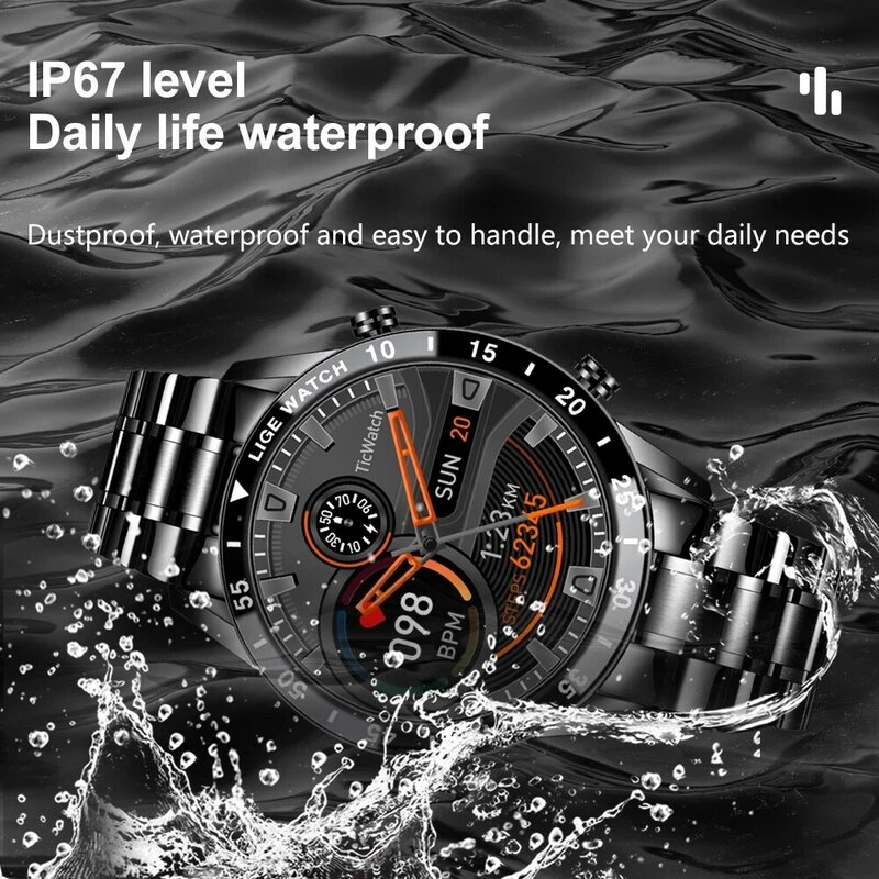 ييج 2021 جديد الرجال ساعة Bluetooth ذكية مكالمة ووتش للماء الرياضية اللياقة البدنية Smartwatch لالروبوت IOS الذكية ووتش الرجال + مربع