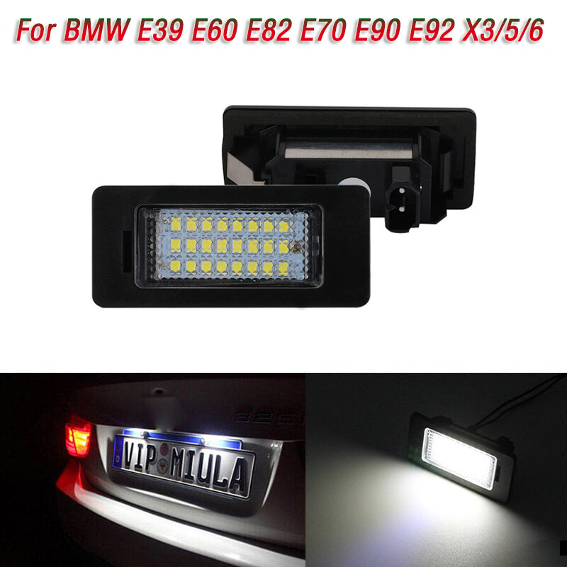 2 قطعة في Canbus لوحة ترخيص مصباح ليد مصباح أبيض ل BMW 5 سلسلة 3 سلسلة M3 X5 E39 E60 E61 E70 E71 E72 E82 E88 E90 E92 E93