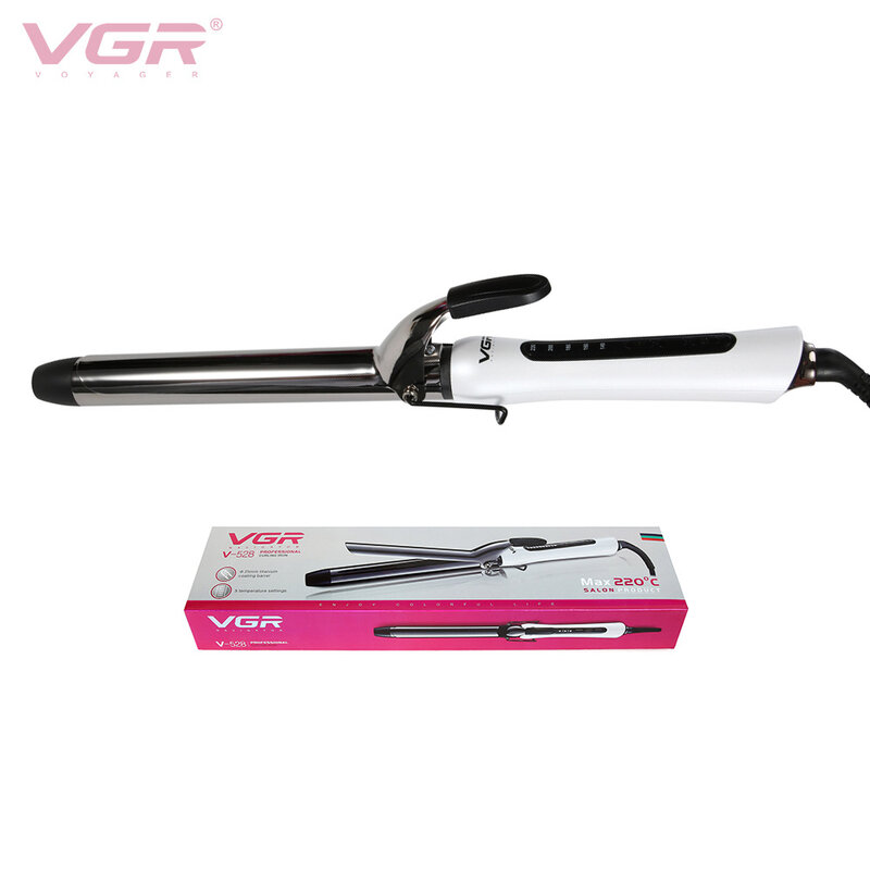 VGR المهنية السلامة مموج الشعر LED درجة الحرارة الرقمية عرض مكواة تجعيد الشعر الأسطوانة تجعيد العصا Waver موضة التصميم أداة
