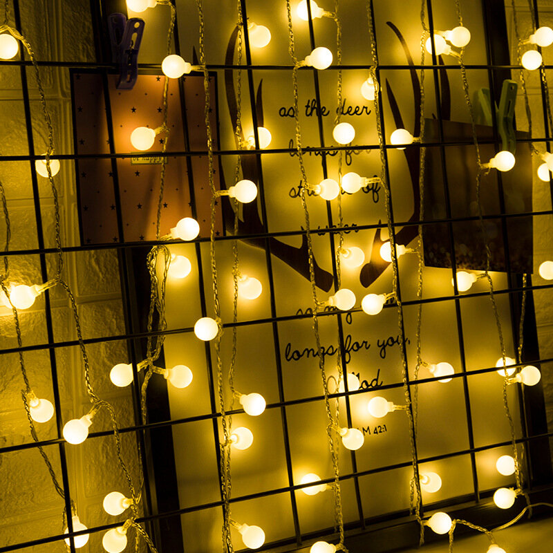 زينة عيد الميلاد مصباح طاقة البطارية الكرة جارلاند أضواء الجنية سلسلة عيد الميلاد عطلة الزفاف مصابيح حفلات الزفاف الديكور Kerst