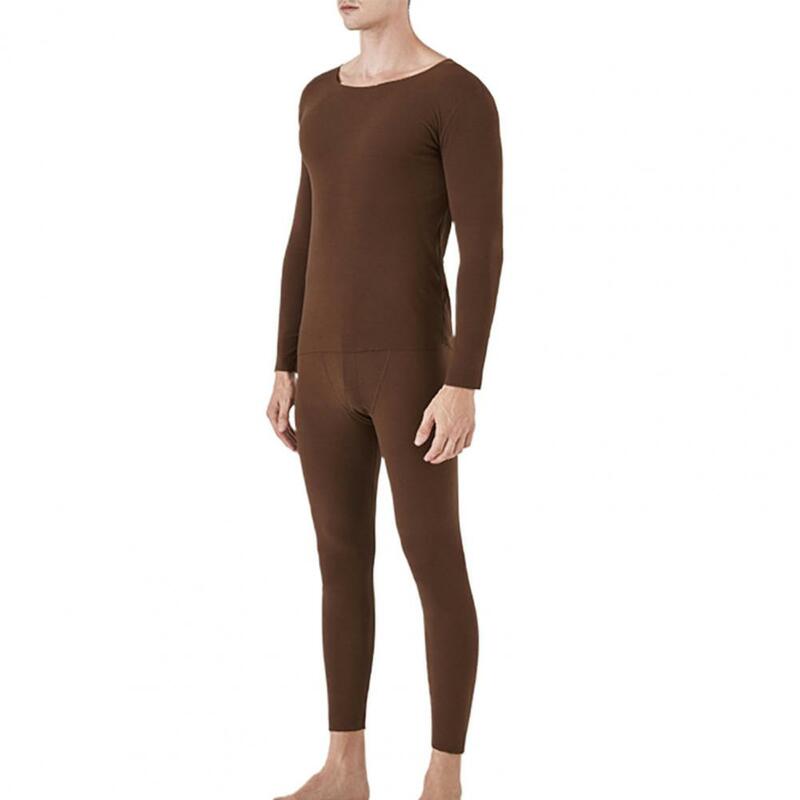 2021 جديد الموضة الرجال الخريف الشتاء سلس طويلة الأكمام الدافئة تي شيرت السراويل مجموعة ملابس اخلية حرارية
