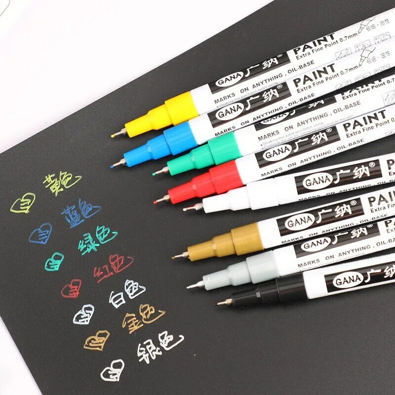 1 قطعة علامة معدنية 8 ألوان للاختيار 0.7 مللي متر اضافية غرامة نقطة قلم طلاء غير سامة قلم تحديد دائم لتقوم بها بنفسك أقلام تلوين