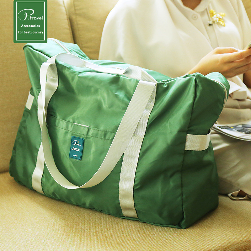 22L عالية الجودة الخوخ المخملية حقيبة سفر قابلة للطي التخزين يحمي المحمولة التخييم مقاوم للماء الكتف حقائب لأوقات الترفيه حقيبة يد