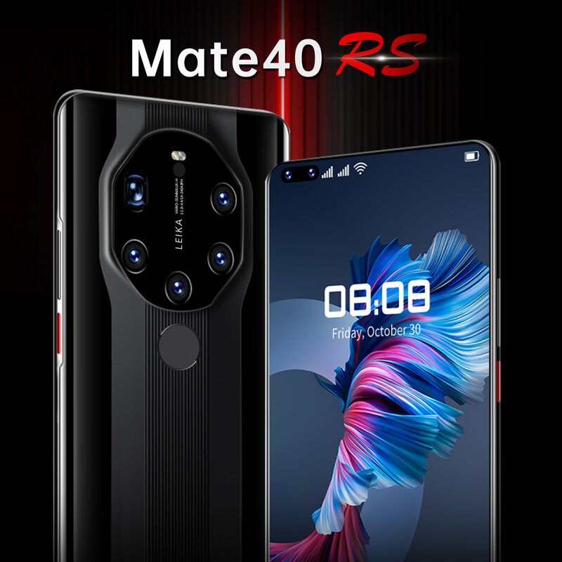هاتف ذكي جديد موديل 2021 من Huawe Mate40 RS 16G 512G أندرويد 10 مفتوح 6800mAh سناب دراجون 888 بصمة إصبع وجه