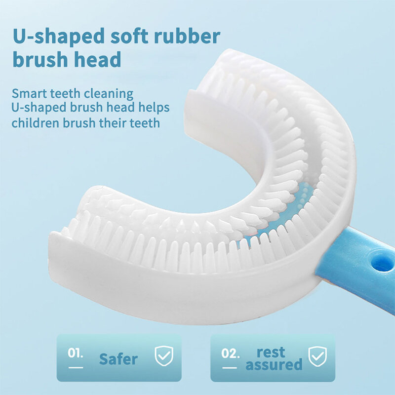 فرشاة أسنان من السيليكون تنظيف الفم على شكل حرف U فرشاة أسنان الأطفال الرضع دليل الكرتون نمط باليد رعاية الطفل عن طريق الفم