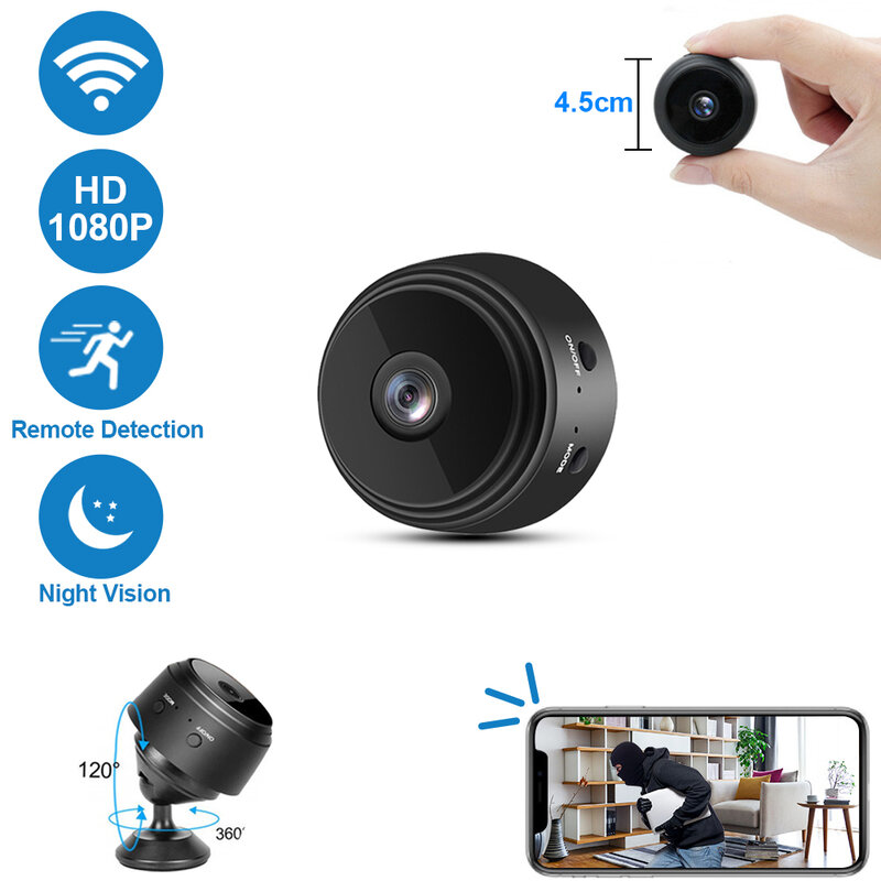 A9 كاميرا صغيرة 1080P كاميرا شبكية عالية الوضوح ليلة نسخة صوت فيديو الأمن كاميرا فيديو صغيرة لاسلكية كاميرات المراقبة واي فاي كاميرا