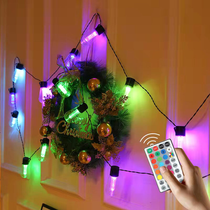 LED لمبة الجنية أضواء التحكم عن بعد سلسلة أضواء في الهواء الطلق اكليل عيد الميلاد اكاليل حفل الزواج عطلة زينة لحفلات المنازل