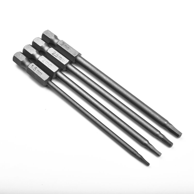 4Pcs 1/4 Hex Shank Magnetic S2 Alloy Steel Head Screw Driver Screwdriver Bit 1.5/ 2.0/ 2.5/ 3.0mm For Cordless Drills Wrenches #5