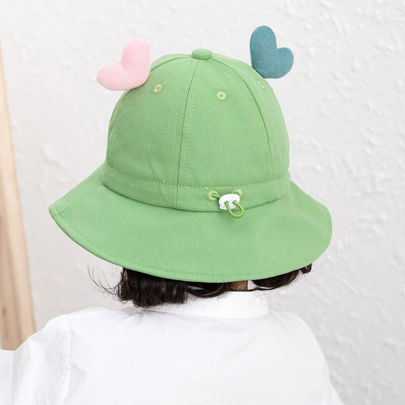 1 سنة 46-48 سنتيمتر لطيف الحب لينة الأطفال صياد كاب الطفل الحلوى اللون قابل للتعديل بنما قبعة أغطية الرأس