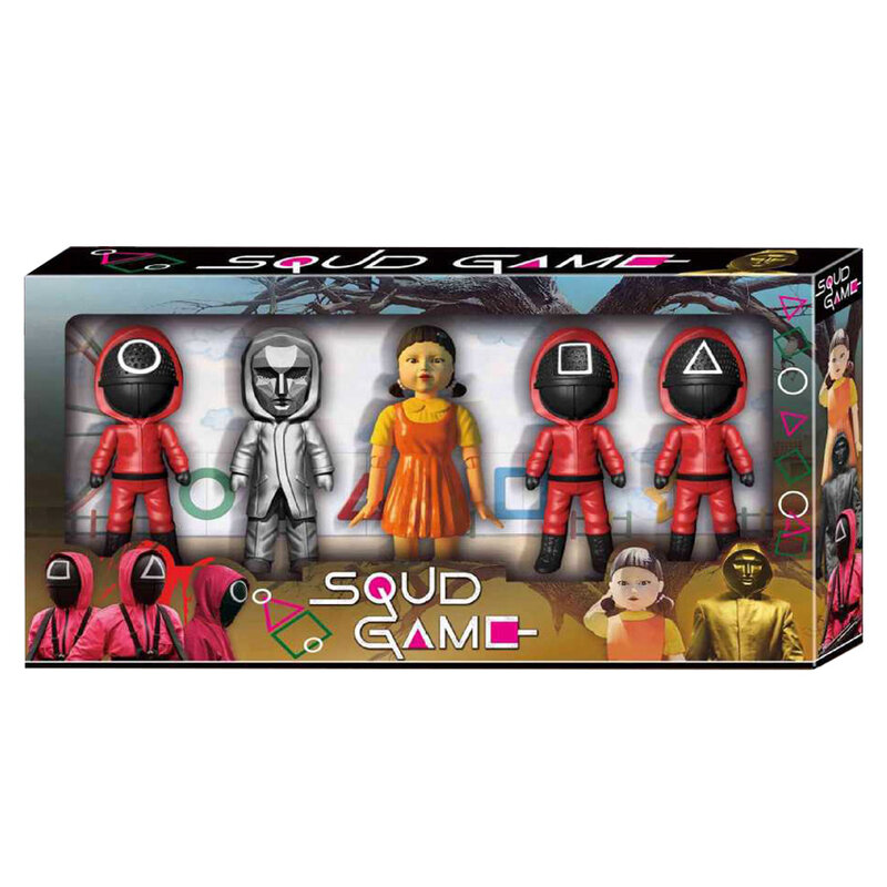Squide لعبة الشكل الشرير قناع رجل بوس مثلث مستدير مربع الخشب رجل فتاة صغيرة Squide لعبة دمية الشكل لعبة الهدايا