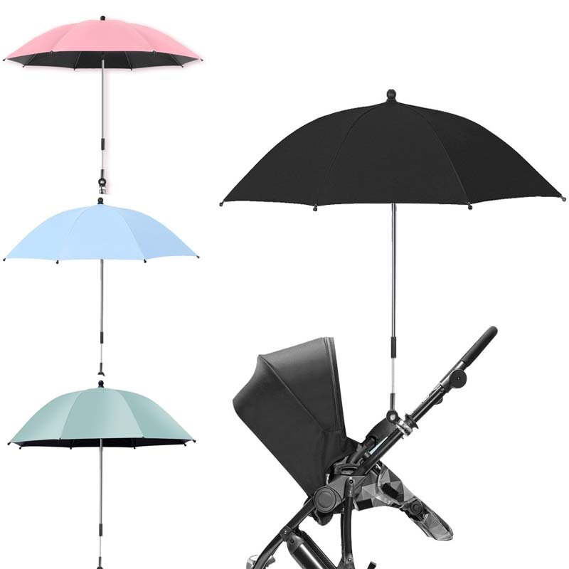 عربة أطفال عالمية قابلة للطي مظلة واقية من الأشعة فوق البنفسجية غطاء عربة أطفال ضد المطر مظلة 360 درجة قابل للتعديل ظلة