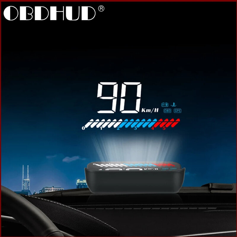 نظام تحديد المواقع الجديد 2023 2020 موديل M7 HUD للسيارات OBD2 شاشة عرض علوية بنظام تحديد المواقع مع عدسة غطاء المحرك HUD جهاز عرض الزجاج الأمامي نظام إ...