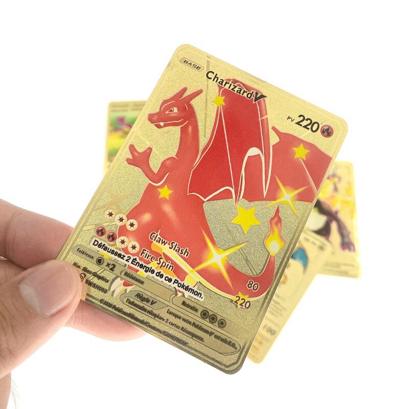 5 قطعة/المجموعة بوكيمون بطاقات Frenish المعادن التجارة بطاقات Vmax V GX تشارجر الذهبي المجسم معركة جمع بطاقة الاطفال هدية