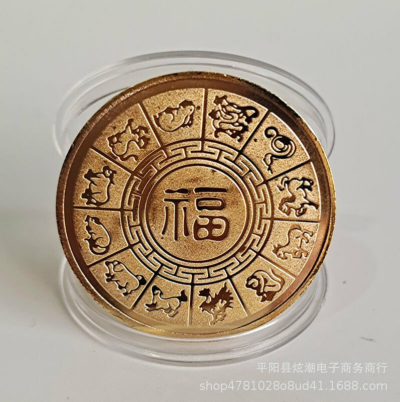 2022 سنة من النمر تذكارية عملة ذهبية زودياك الصينية تذكارية عملة السنة الجديدة هدية للمنزل الديكور جمع هدية #5