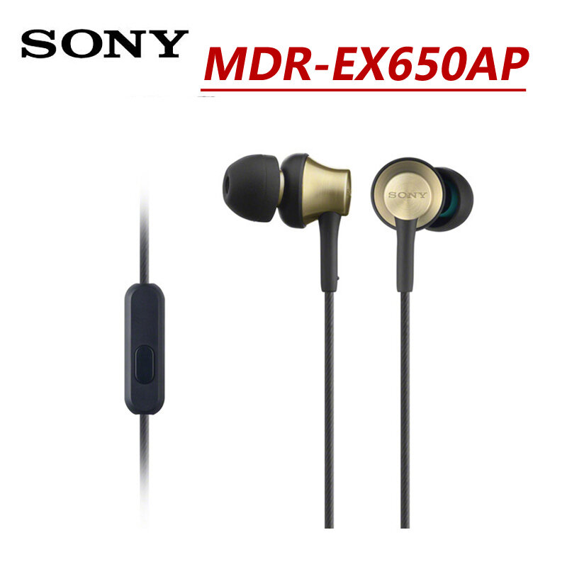 سوني EX650AP سماعات أذن بأسلاك داخل الأذن سماعات أذن معدنية مع ميكروفون