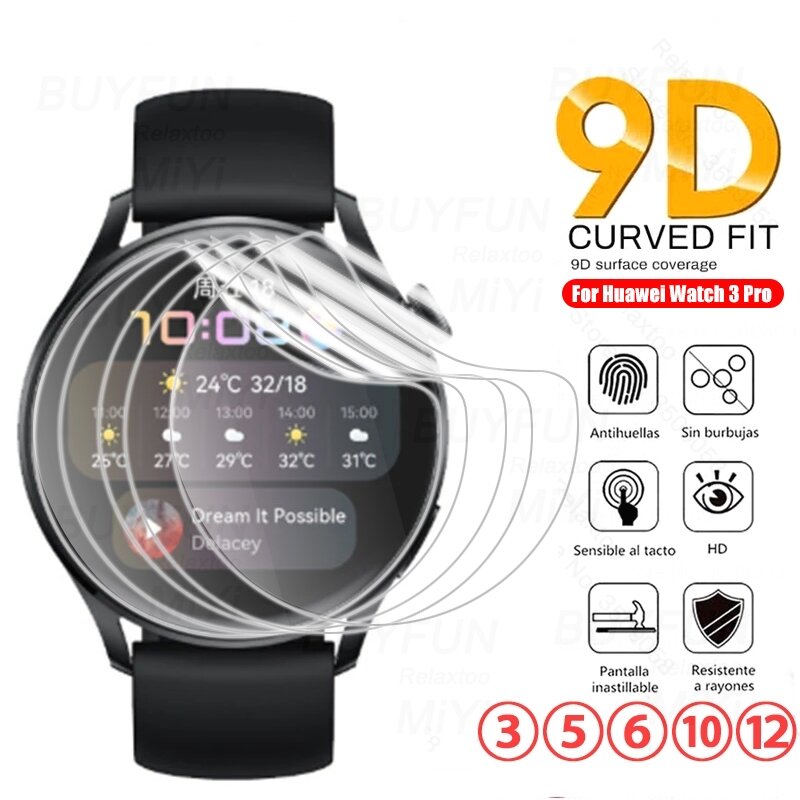 3-12 قطعة 9D منحني هيدروجيل فيلم لهواوي ساعة GT 3 برو Smartwatch حامي الشاشة لا الزجاج Hauwei GT2 برو 42 مللي متر GT 46 مللي متر GT2E #1