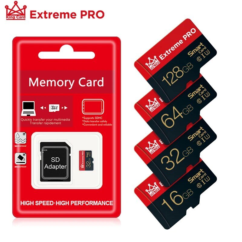 بطاقة ذاكرة ميكرو 32 جيجا بايت 64 جيجا بايت 128 جيجا بايت C10 بطاقة ذاكرة 8 جيجا بايت 16 جيجا بايت بطاقة ذاكرة صغيرة TF مع محول هدية للهواتف الذكية وال...